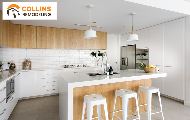 Cozy small kitchen featuring stylish storage solutions