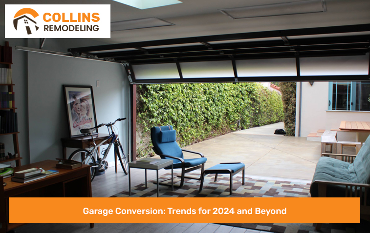 Converted garage into a stylish study room with modern decor.