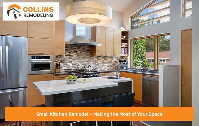 Modern small kitchen with space-saving designs and bright decor