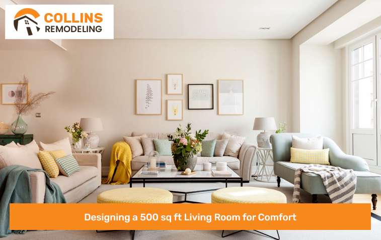 500 sq ft living room featuring smart layout and stylish decor.